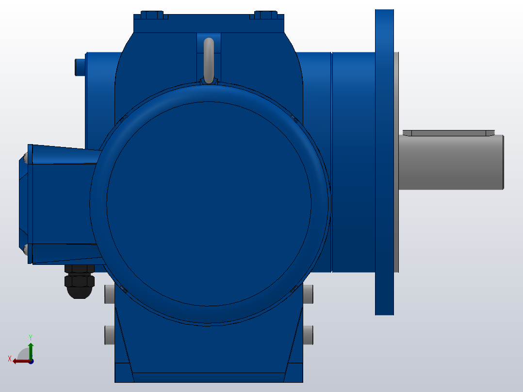 SF77法兰轴伸式安装斜齿-蜗轮蜗杆减速机SF77-YV0.37-8P-157.08-M1-0°-A+B后视图