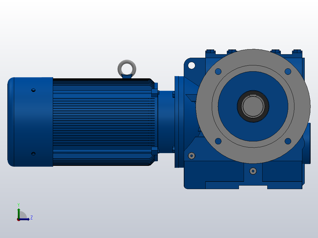 SF77法兰轴伸式安装斜齿-蜗轮蜗杆减速机SF77-YV0.37-8P-157.08-M1-0°-A+B左视图