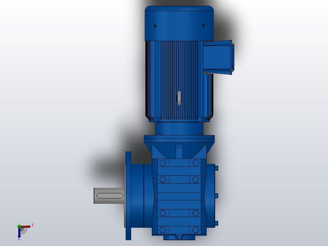 SF77法兰轴伸式安装斜齿-蜗轮蜗杆减速机SF77-YV0.37-8P-157.08-M1-0°-A+B俯视图