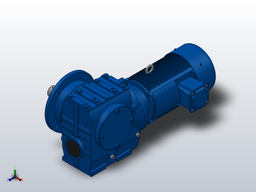 SF77法兰轴伸式安装斜齿-蜗轮蜗杆减速机SF77-YV0.37-8P-157.08-M1-0°-A+B正等轴测缩略图