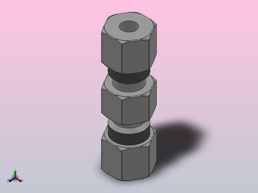 SKU 联管直二通卡套接头_SKU 04正等轴测图