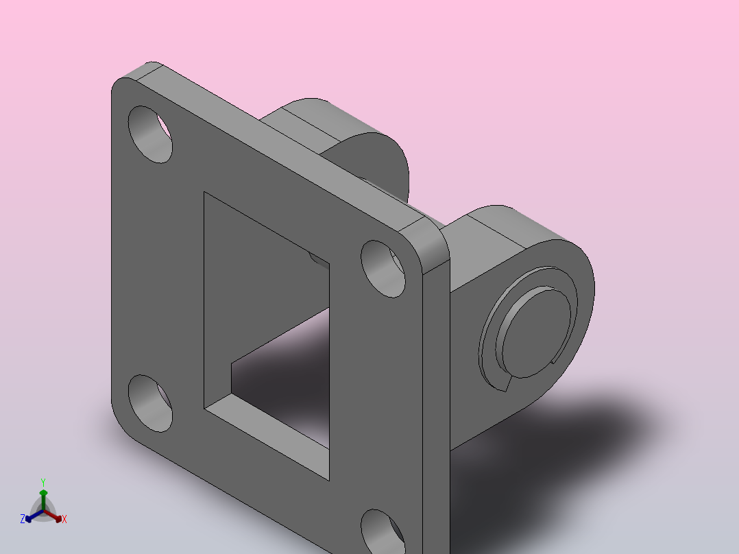 超薄型FY-ACQ系列气缸安装附件双耳固定座CB[FY-ACQ32CB]主视图