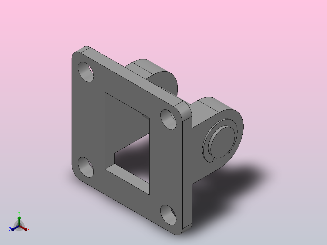 超薄型FY-ACQ系列气缸安装附件双耳固定座CB[FY-ACQ32CB]正等轴测图