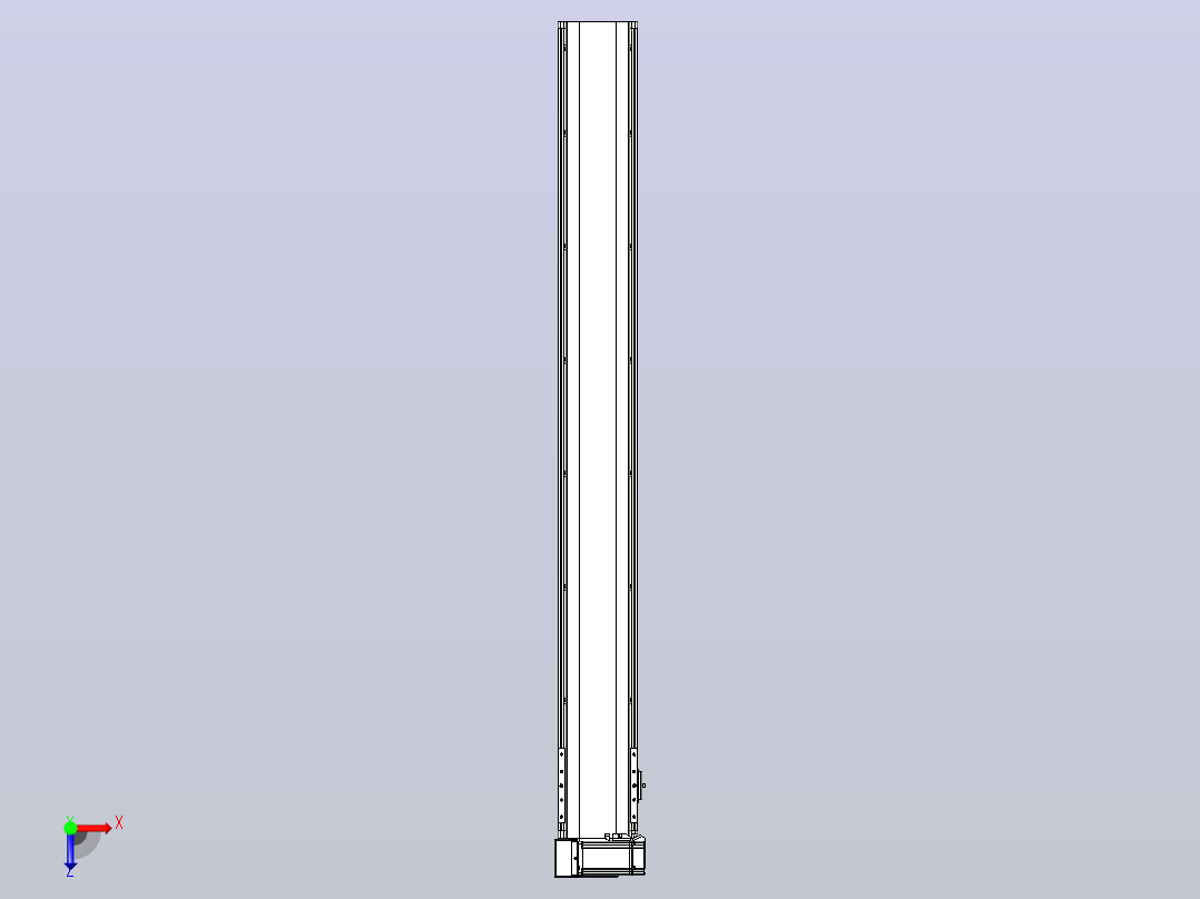 皮带直线轴半封闭可选导轨TPA-HNB-140D-120-L1200-LU-C-P40-N3俯视图