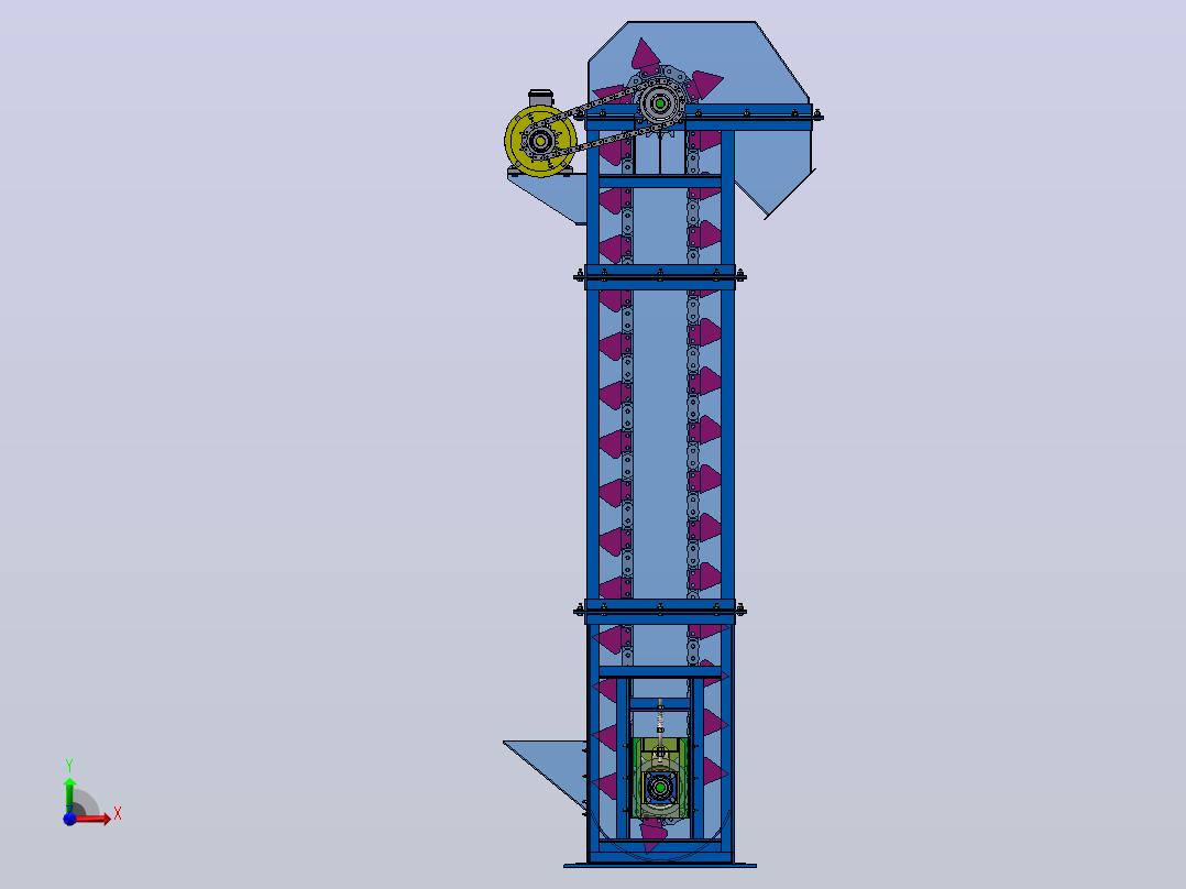 基于solidworks的煤炭提升机设计与建模（SW+CAD+说明书）主视图