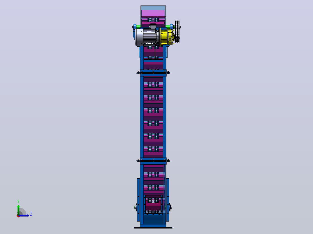 基于solidworks的煤炭提升机设计与建模（SW+CAD+说明书）左视图