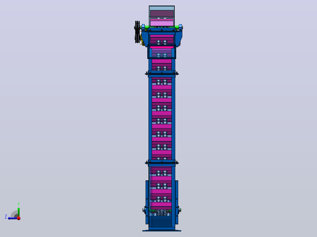 基于solidworks的煤炭提升机设计与建模（SW+CAD+说明书）右视图