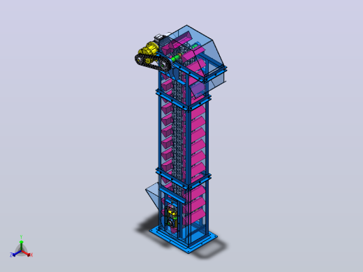基于solidworks的煤炭提升机设计与建模（SW+CAD+说明书）正等轴测缩略图