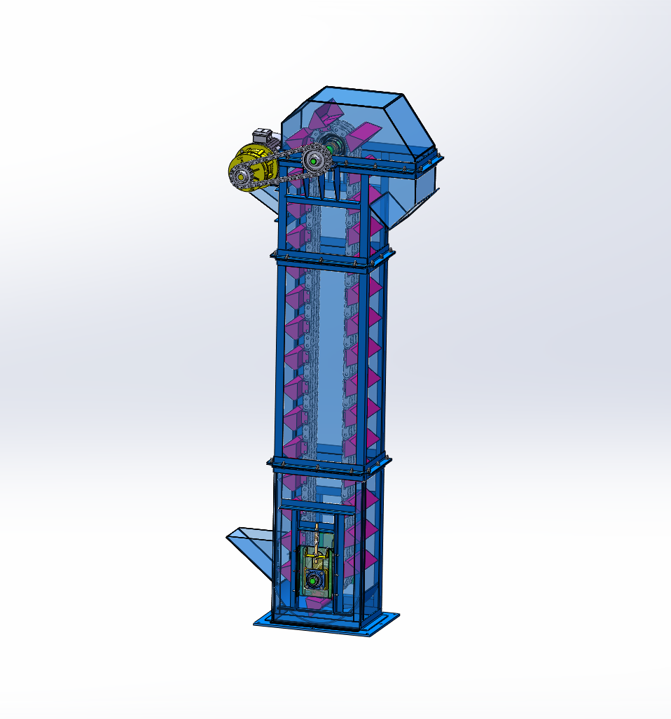 基于solidworks的煤炭提升机设计与建模（SW+CAD+说明书）