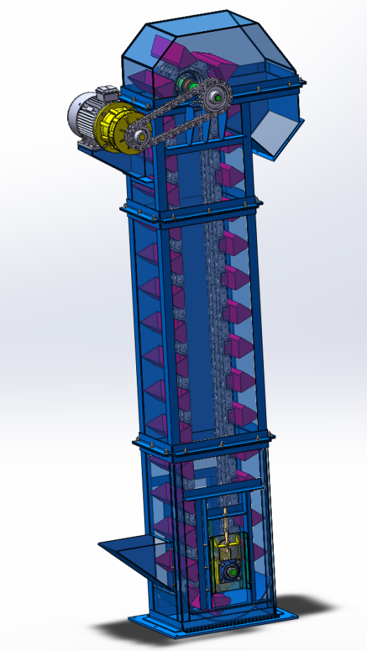 基于solidworks的煤炭提升机设计与建模（SW+CAD+说明书）缩略图
