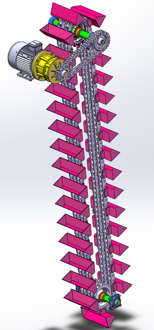 基于solidworks的煤炭提升机设计与建模（SW+CAD+说明书）