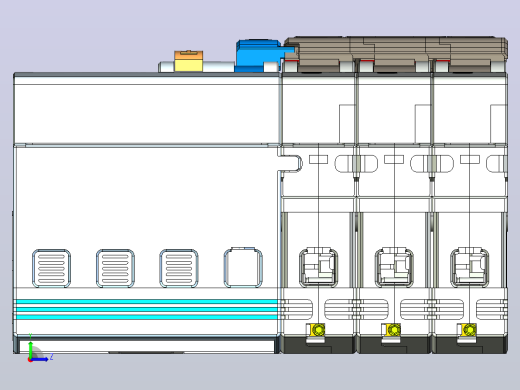 NB8LE-63(6-40A) 3P&amp;N剩余电流动作断路器三维模型202405左视缩略图