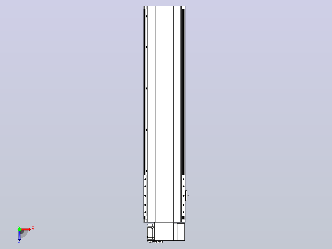 皮带直线轴半封闭可选导轨TPA-HNB-202D-140-L700-RP-C-P75-N3俯视图