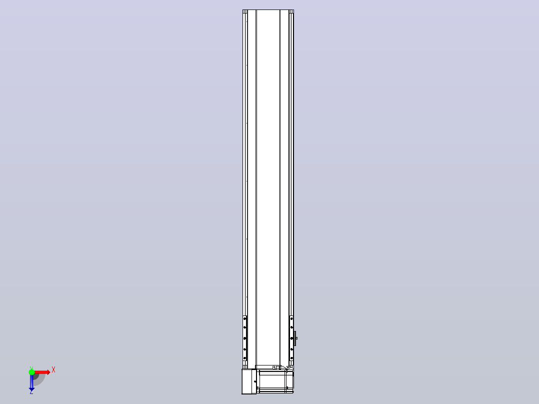 皮带直线轴半封闭可选导轨TPA-HNB-175D-140-L950-LU-Y-P75-N3俯视图