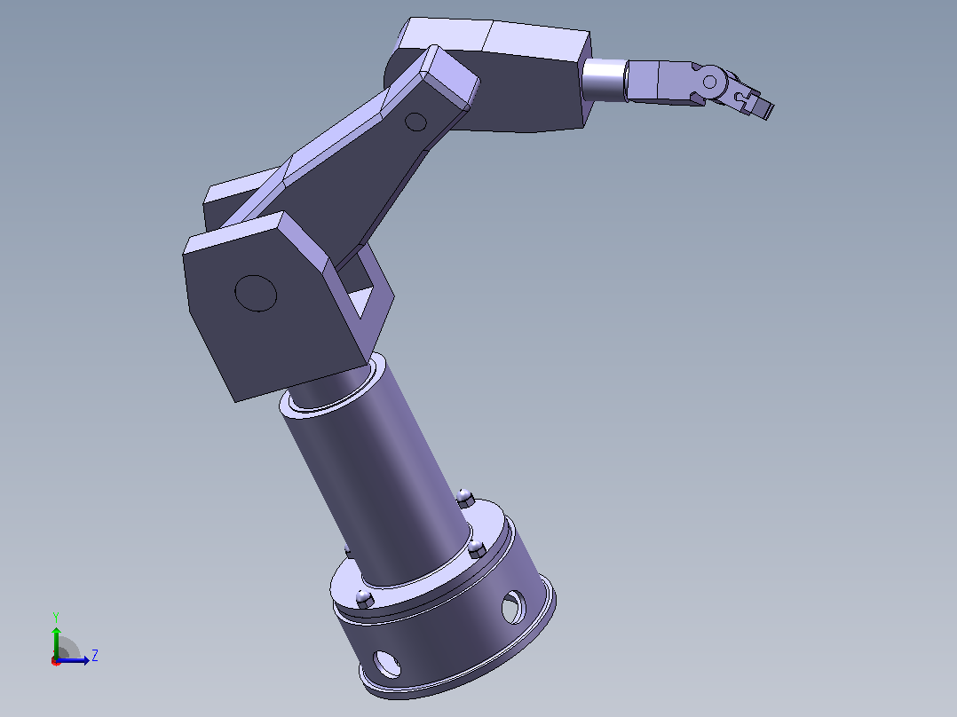 基于SolidWorks六自由度焊接机械手三维运动模拟【说明书+CAD图+SW三维图】左视图