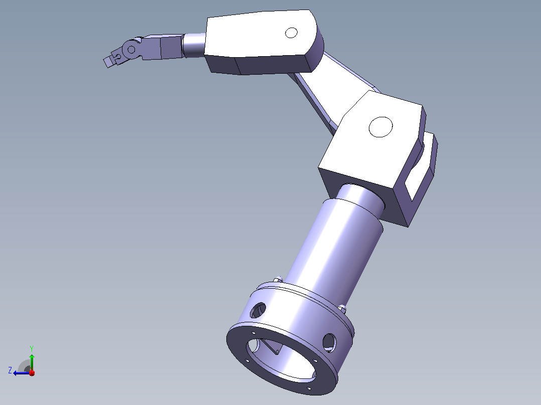 基于SolidWorks六自由度焊接机械手三维运动模拟【说明书+CAD图+SW三维图】右视图