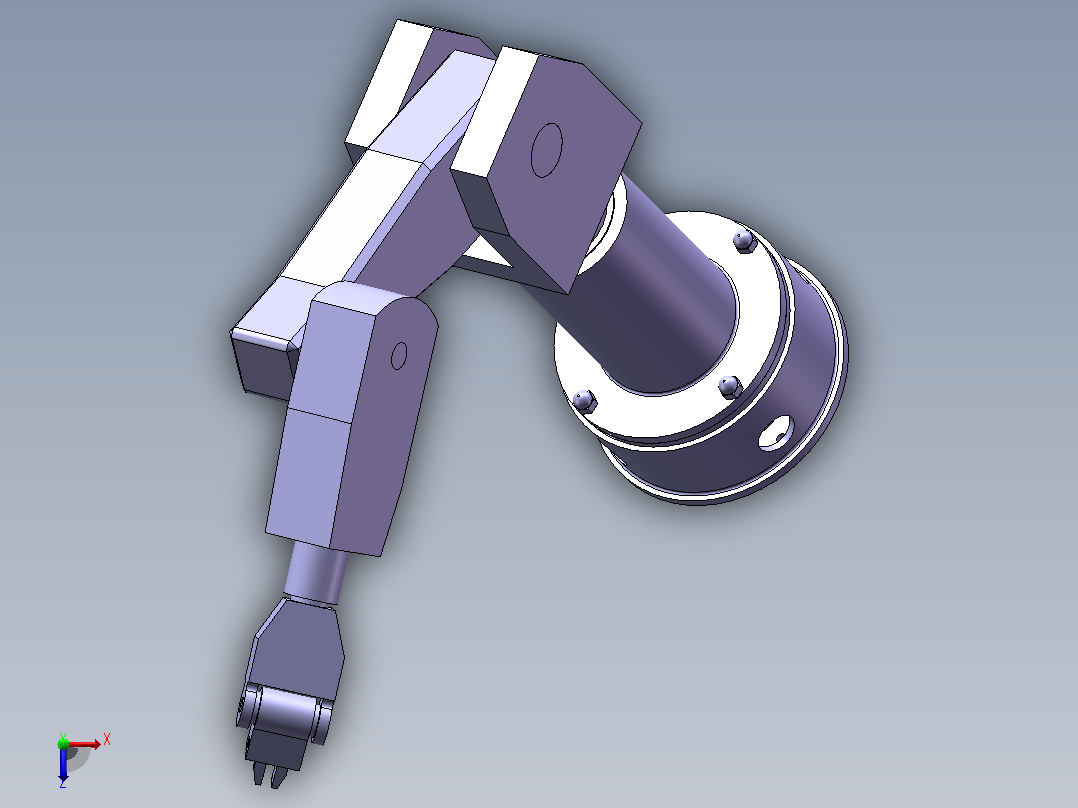 基于SolidWorks六自由度焊接机械手三维运动模拟【说明书+CAD图+SW三维图】俯视图