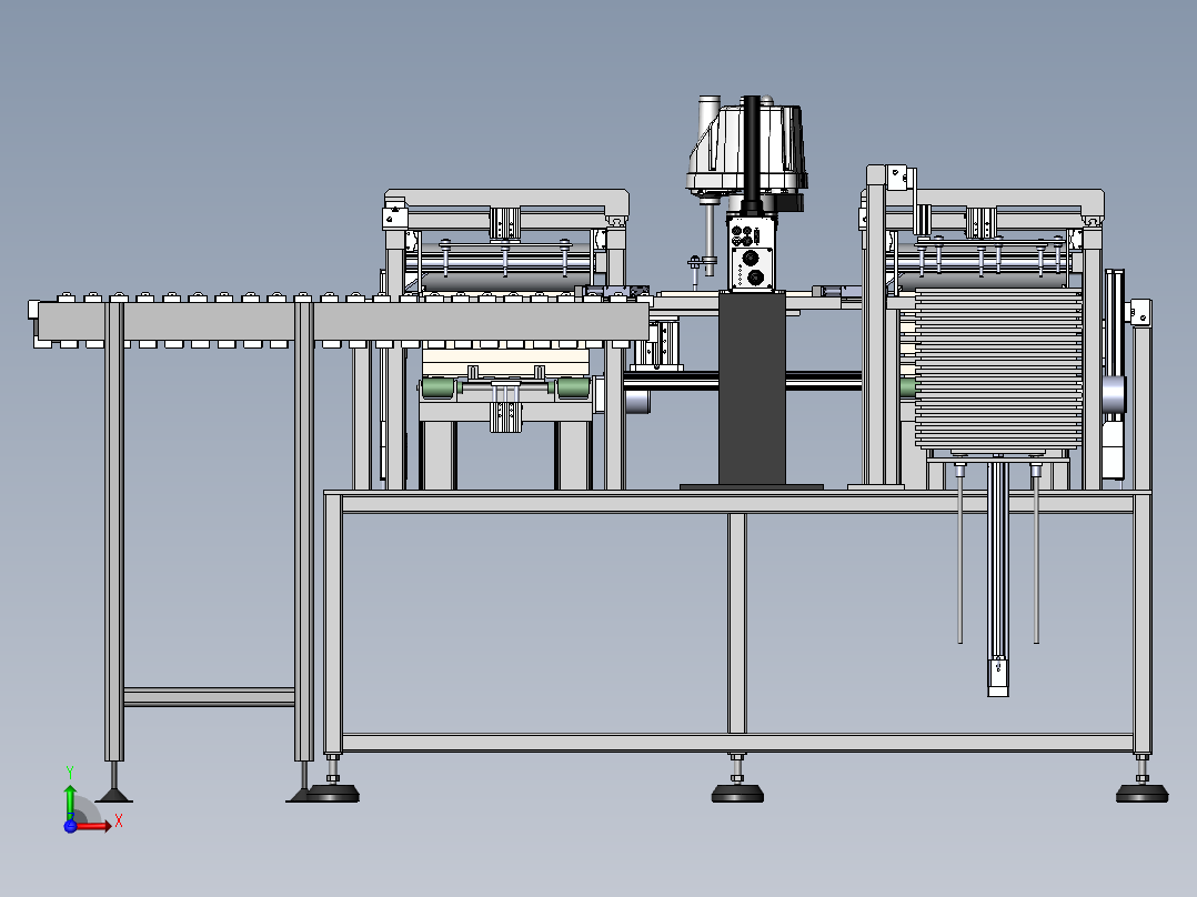 制品盖膜码垛机前视图