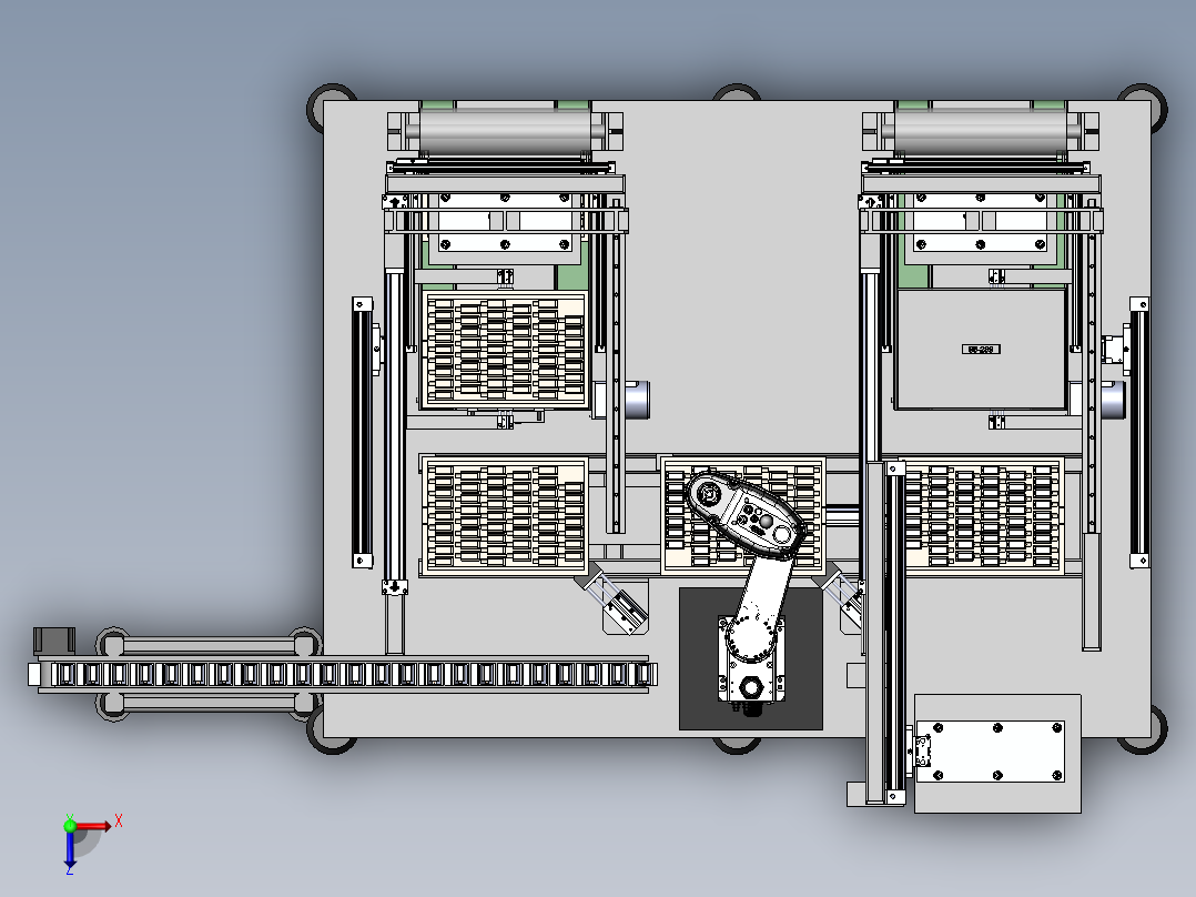 制品盖膜码垛机俯视图