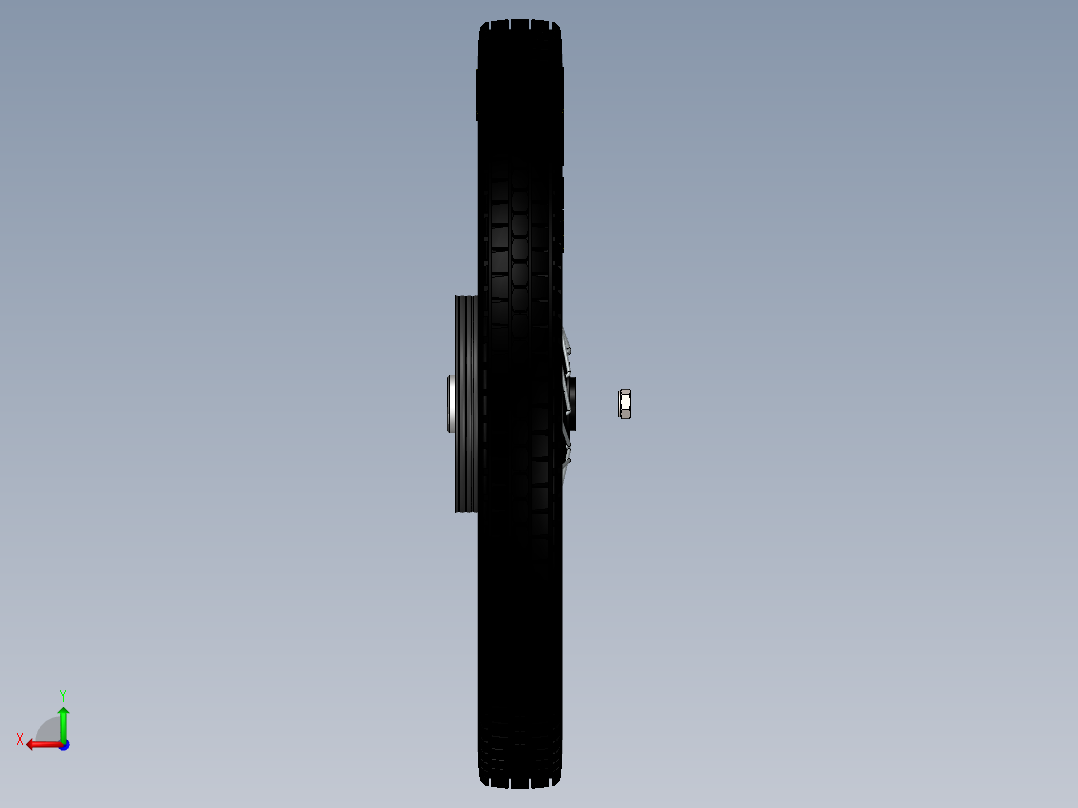 摩托车前轮3d模型后视图