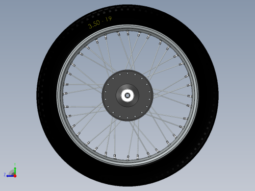 摩托车前轮3d模型右视缩略图