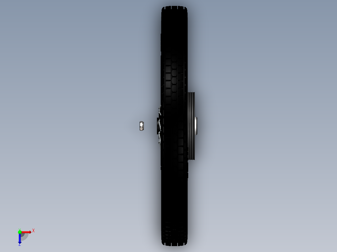 摩托车前轮3d模型俯视图