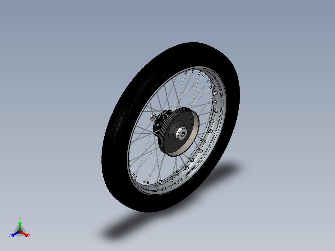 摩托车前轮3d模型正等轴测图