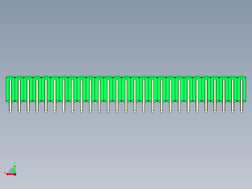 彩色公排针 100mil 2.54mm 系列-DS1022_green_3x27p_100mil_TypeD_rev1.0后视缩略图