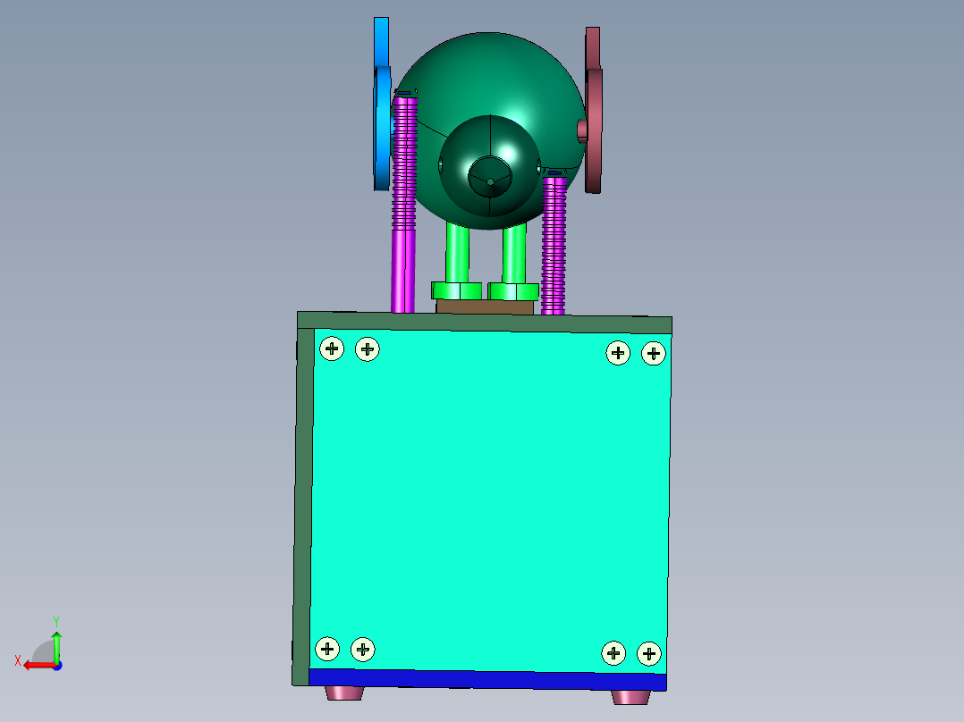 模拟小鸡啄米运动机后视图