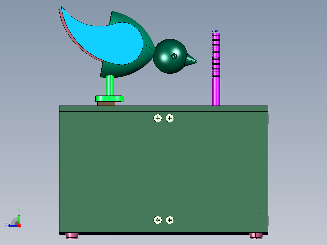模拟小鸡啄米运动机右视图
