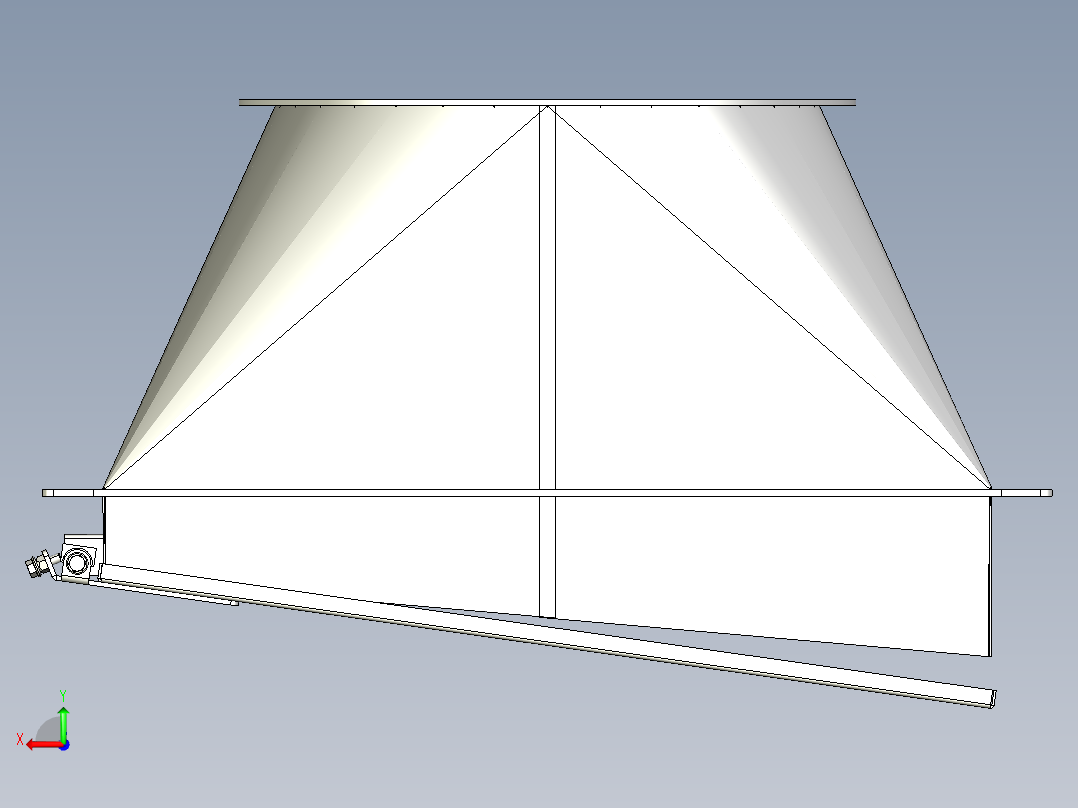 可调节变径风管后视图