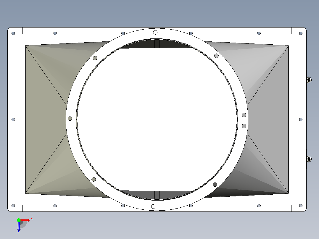 可调节变径风管俯视图