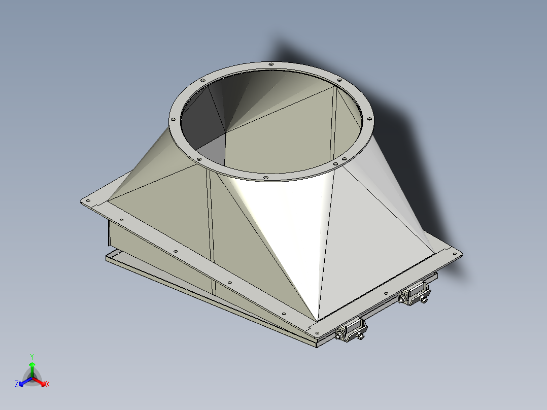 可调节变径风管正等轴测图