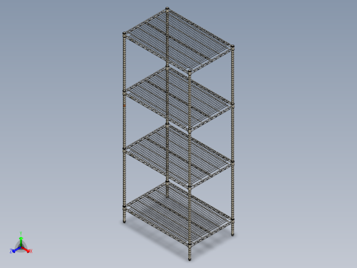 重型不锈钢钢丝架正等轴测缩略图