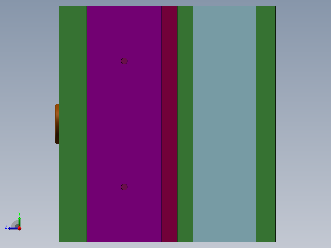 Q486-迷你音响的结构设计及外壳的注塑模具设计【三维SolidWorks】右视图
