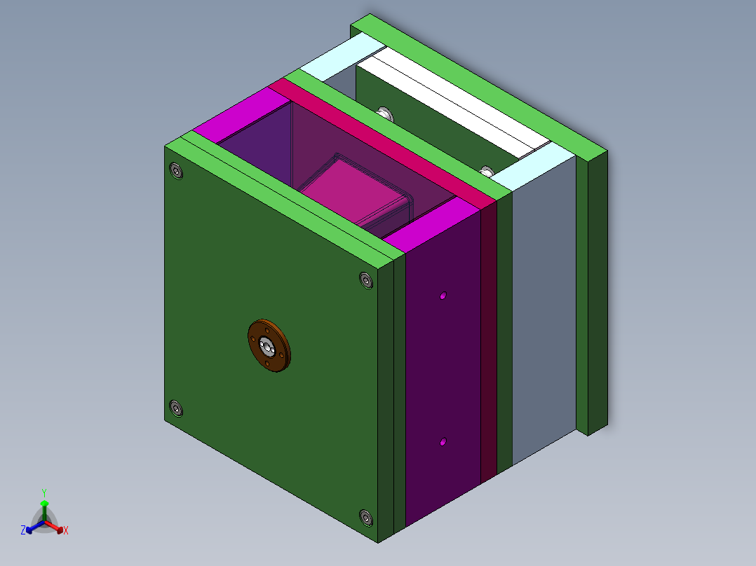 Q486-迷你音响的结构设计及外壳的注塑模具设计【三维SolidWorks】正等轴测图