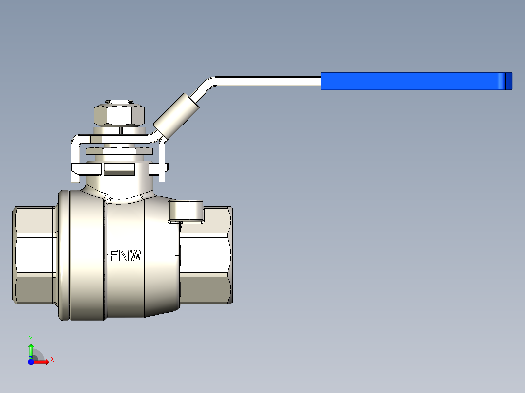 管道手动球阀-水管开关阀-手动阀门手动不锈钢内螺纹球阀DN20前视图