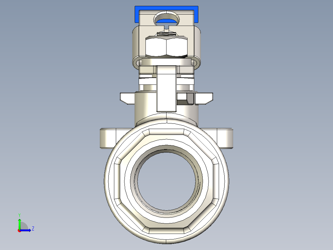 管道手动球阀-水管开关阀-手动阀门手动不锈钢内螺纹球阀DN20左视图