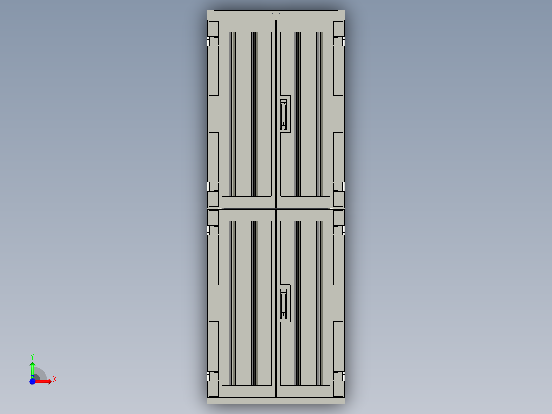共置机柜co-locate-cabinet-1.snapshot.1-igs 三维 图纸前视图