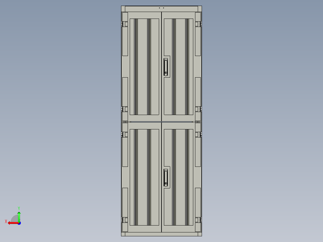 共置机柜co-locate-cabinet-1.snapshot.1-igs 三维 图纸后视图