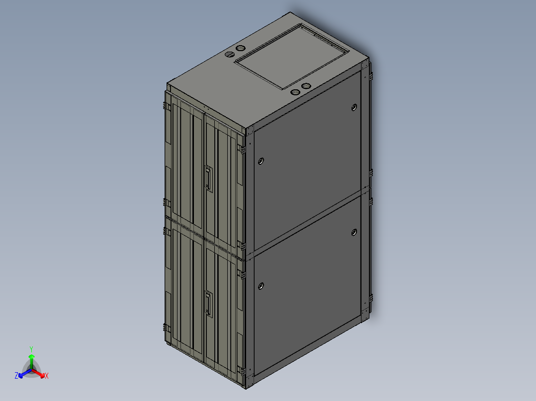 共置机柜co-locate-cabinet-1.snapshot.1-igs 三维 图纸正等轴测图