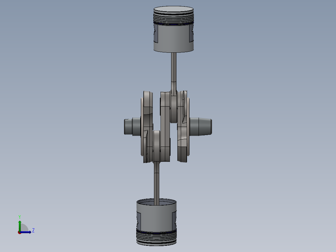 摩托车曲轴活塞左视图