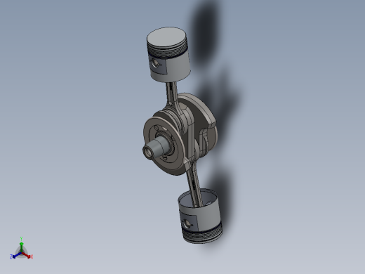 摩托车曲轴活塞正等轴测缩略图