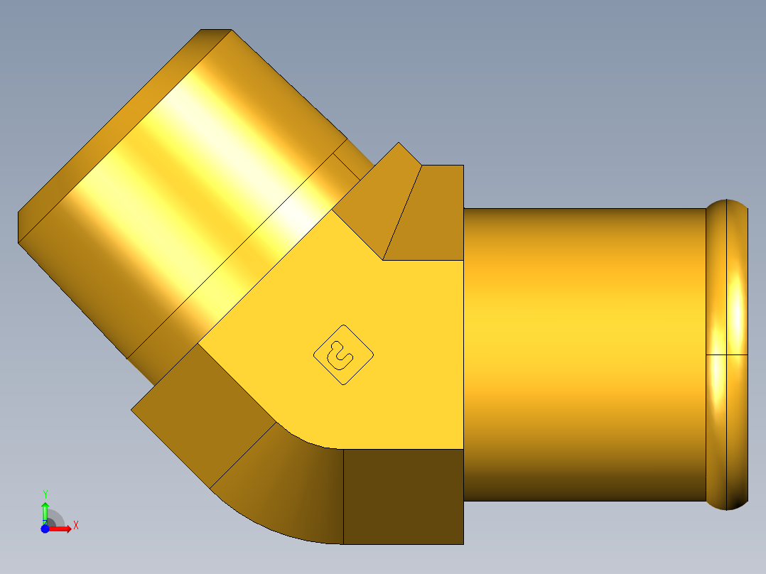 倒齿式工业管接头Beaded Hose Barb 45Deg Elbow Tube to Male Pipe 279HB-16-12前视图