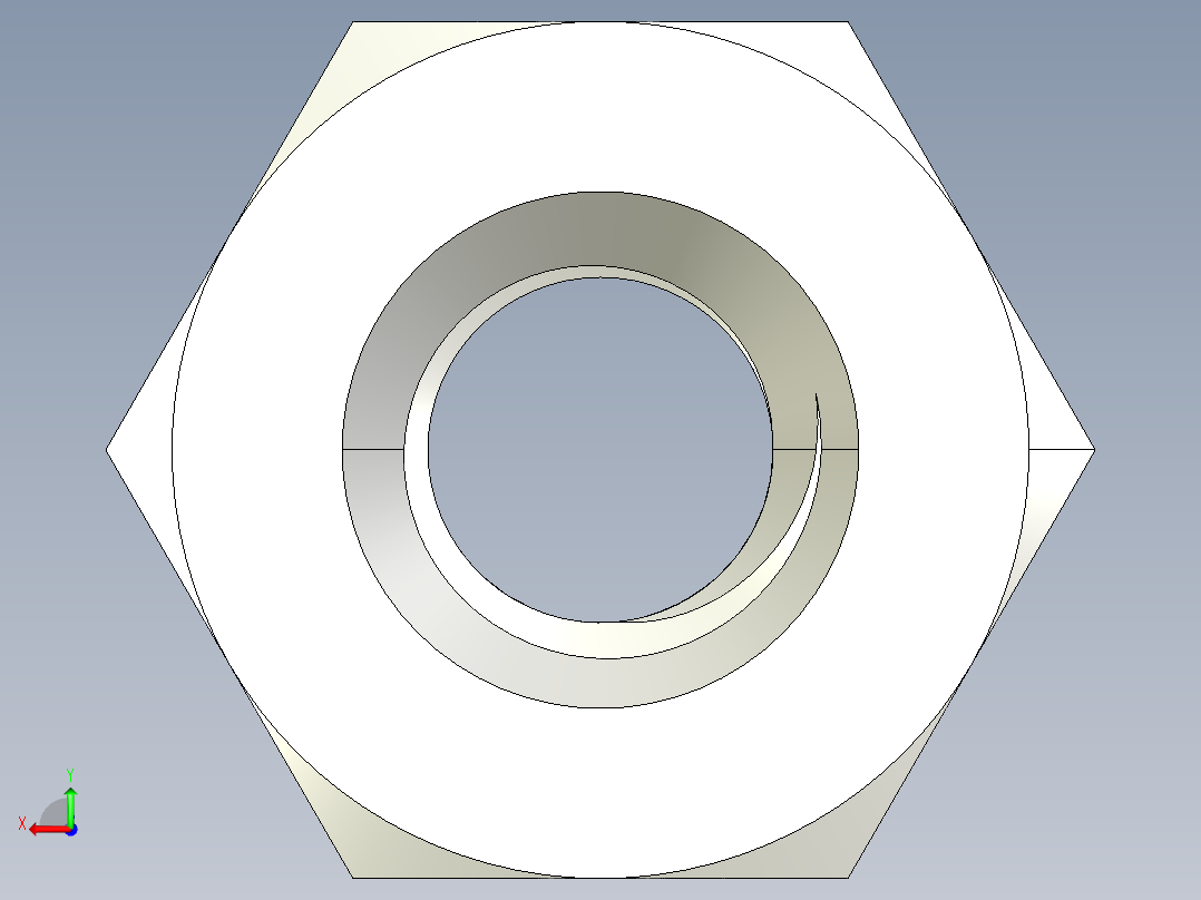 DIN 934 螺母-M2.6 Nut.STEP后视图