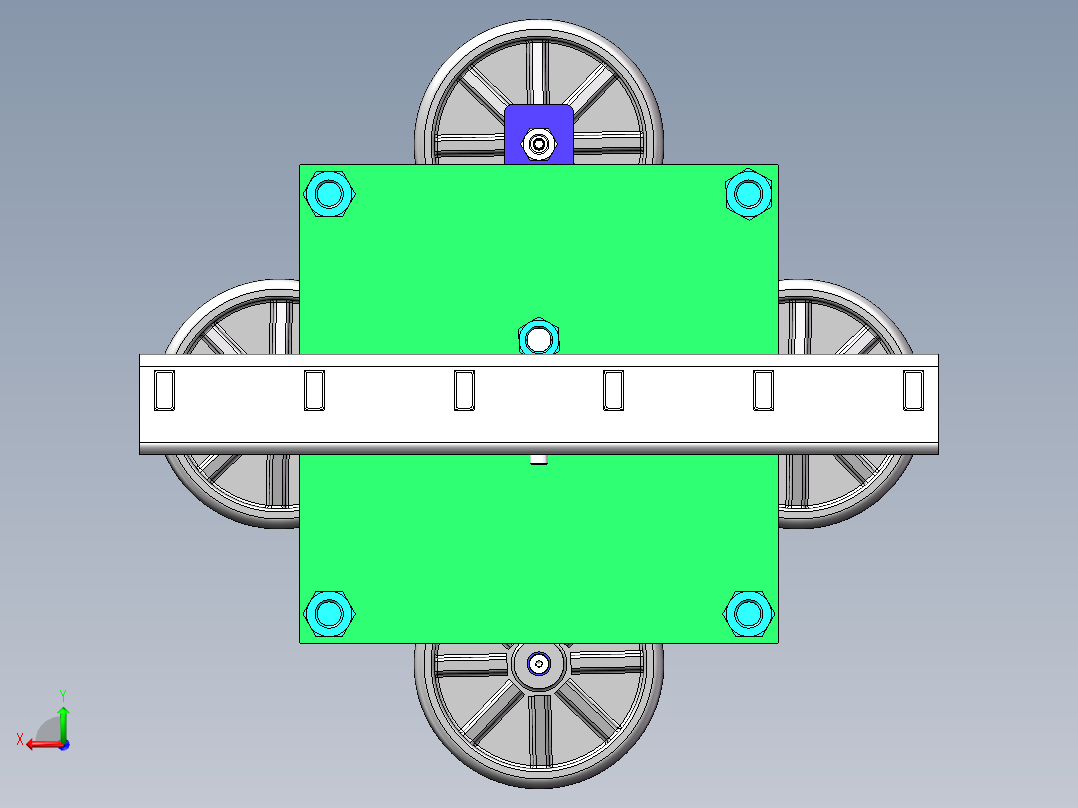基于叉齿型循环结构的轻载箱货提升机后视图