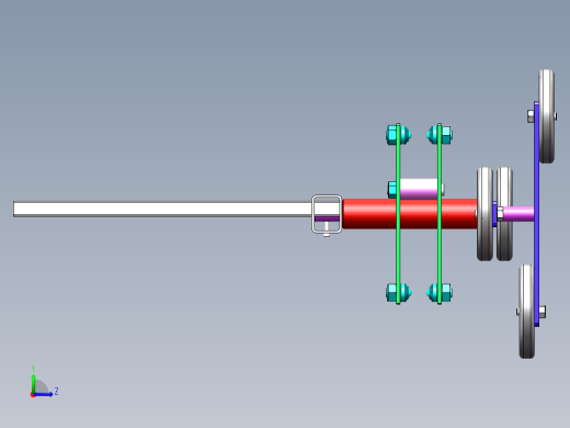 基于叉齿型循环结构的轻载箱货提升机左视缩略图