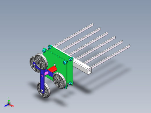 基于叉齿型循环结构的轻载箱货提升机正等轴测缩略图