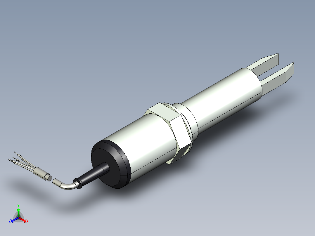 超声波设备H-125mm-4.92in-SS-OUTPUT-3-wire-PNP-NPN-CABLE-BSP-THREAD主视图