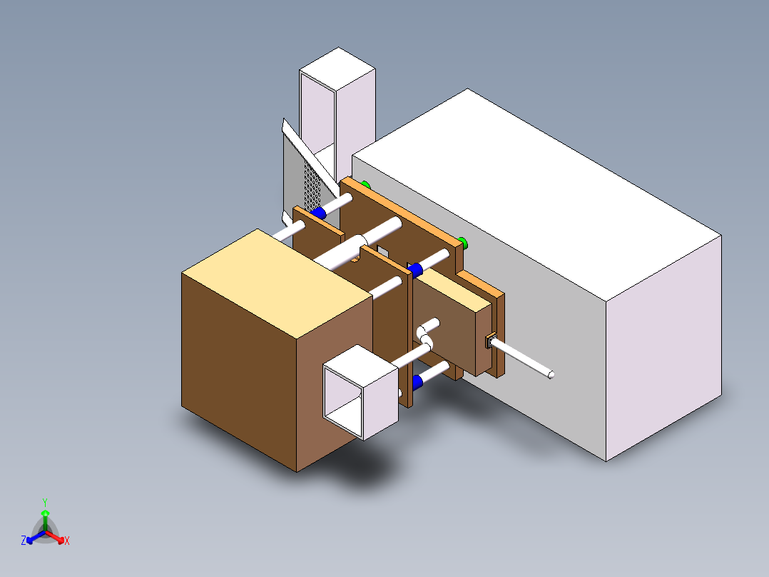 混合粉末成型机设计正等轴测图